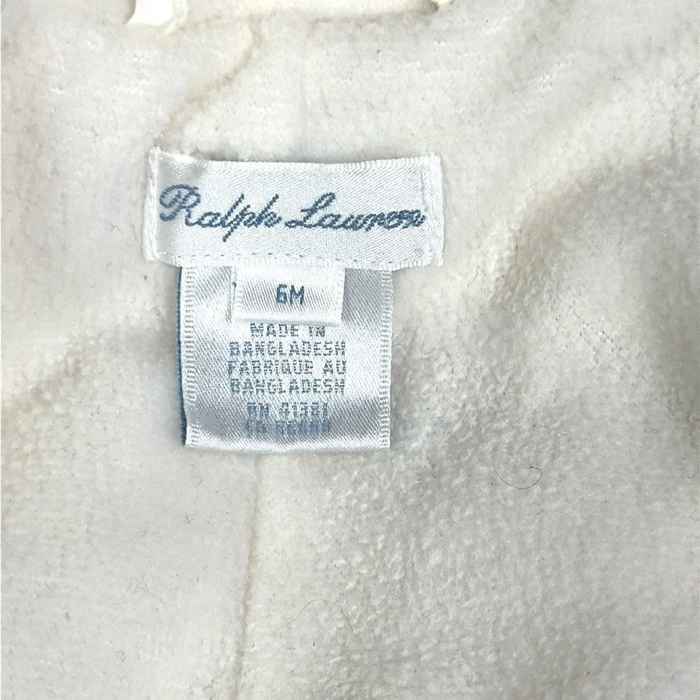 Ralph Lauren Quilted White Baby Snowsuit Puffer Jumper One-peace Size 6M